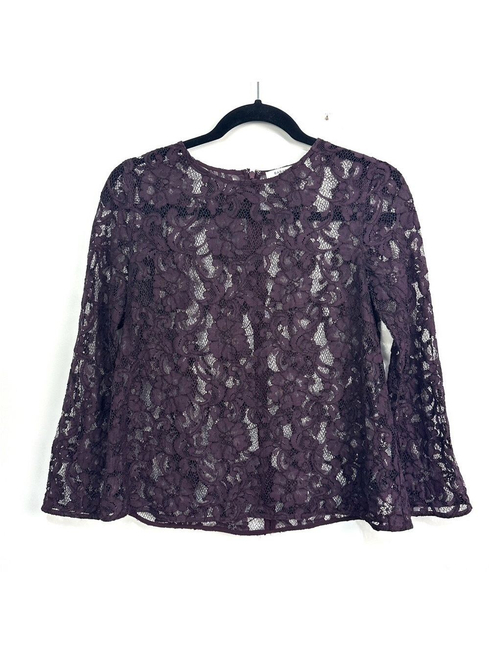 Aritzia Babaton Lace  Blouse in Maroon Sz Small